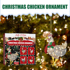 Christmas Scarf Chicken Pendant Set, Decorated Chicken Pendant For Home Holiday Party Christmas Tree Atmosphere