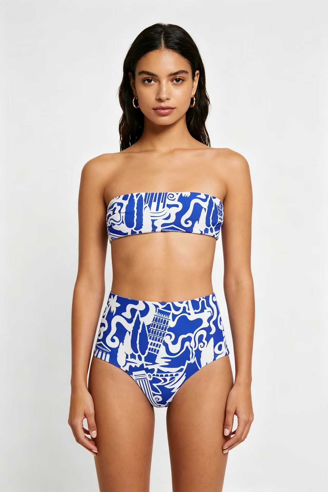 Separate Bikini Set Sexy Printed Multi-color Strapless Swimwear - Classyfashion24.com