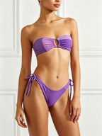 Sexy High-Waisted Spliced Bikini Two-Piece Swimwear Set for Women - Classyfashion24.com