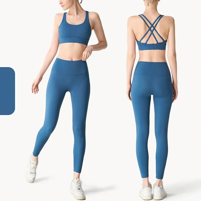 2-Piece Yoga Set with Sports Bra & Leggings