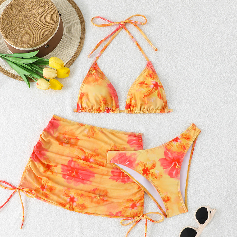 Sexy Tie-Dye Print Bikini Three-Piece Swimsuit for Women - Classyfashion24.com