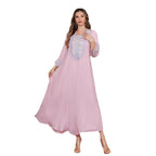 New Muslim Elegant Dress Middle Eastern Clothing Dubai Women's Embroidered Beaded Long Robe - Classyfashion24.com
