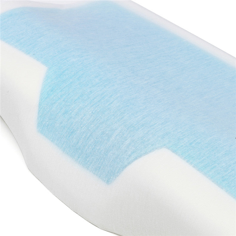 Orthopedic Memory Foam Cool Gel Pillow with a blue cooling layer and white cover, designed for neck support and anti-snoring.
