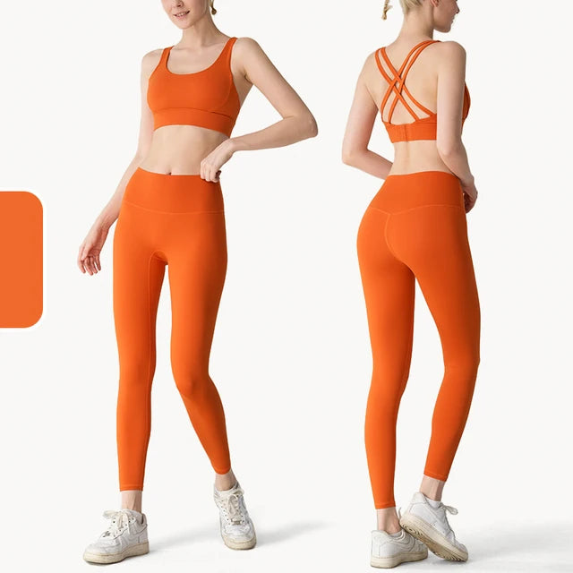 2-Piece Yoga Set with Sports Bra & Leggings