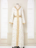 Evening Dress Muslim Dress Bottom Grab Flower Gold Stamping Fashion Robe - Classyfashion24.com