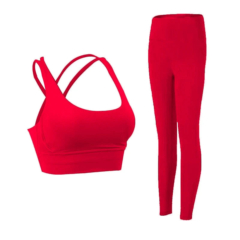 2-Piece Yoga Set with Sports Bra & Leggings - Classyfashion24.com