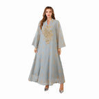 Muslim Middle Eastern Long Robe Women's Dubai Turkish Abaya Sequined Maxi Dress - Classyfashion24.com