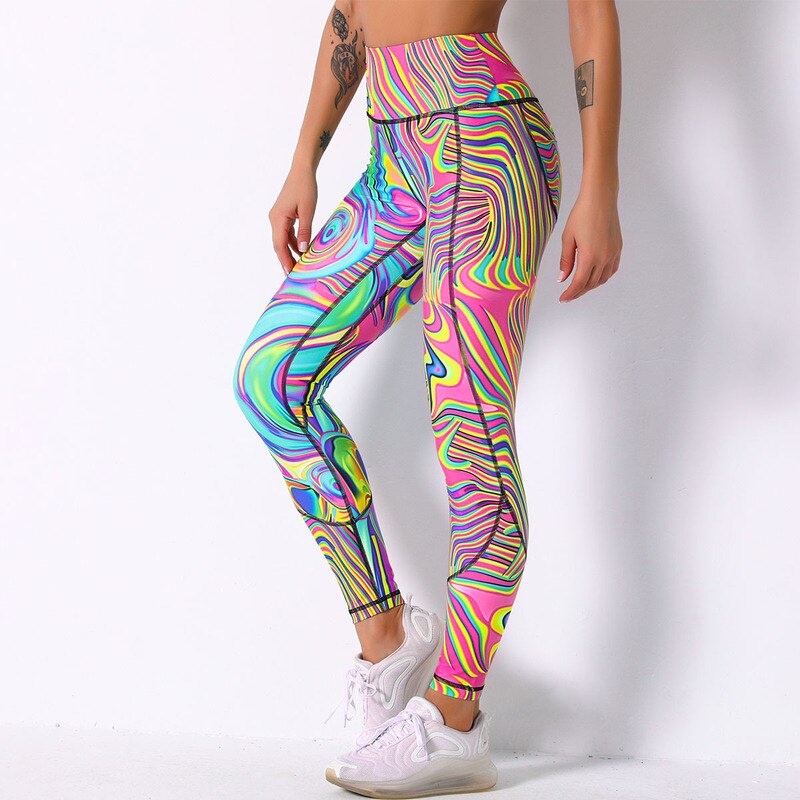 Colorful Printed Seamless Leggings for Women