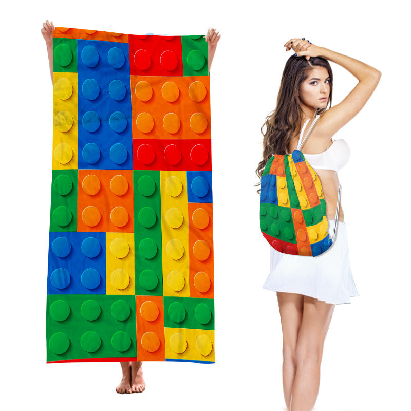 Two-in-One Beach Towel Backpack with Storage