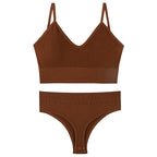 Bra Women Gathered Without Steel Ring Sexy Back Bottoming Underwear Set Thin Triangle Cup Sports Vest Bra