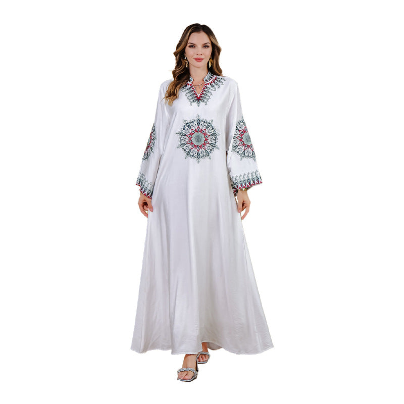 Muslim Long Robe Middle East Dubai Embroidered Dress - Classyfashion24.com
