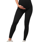 High waist maternity leggings by classyfashionz, featuring belly support, high elasticity, and moisture-absorbing fabric.