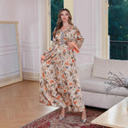 Muslim Printed Long Robe Loose Abaya Middle East Saudi Dubai Long Dress - Classyfashion24.com