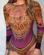 One-Piece Swimsuit Long Sleeve Sexy Fitted Women's Swimwear - Classyfashion24.com