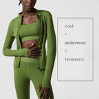 Women's Yoga Wear Suit – Nude Feel Three-Piece Sports & Fitness Set