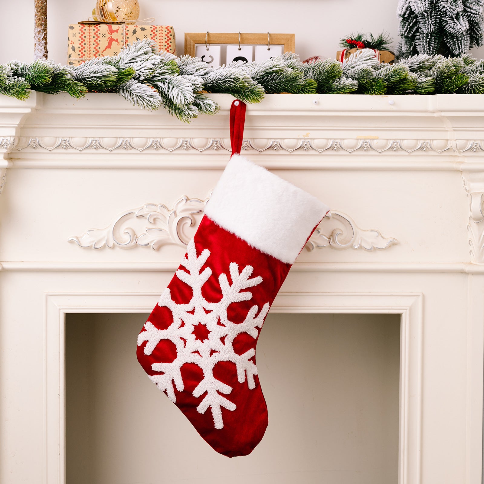 Snowflake Christmas Socks Gift Bags