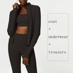 Women's Yoga Wear Suit – Nude Feel Three-Piece Sports & Fitness Set