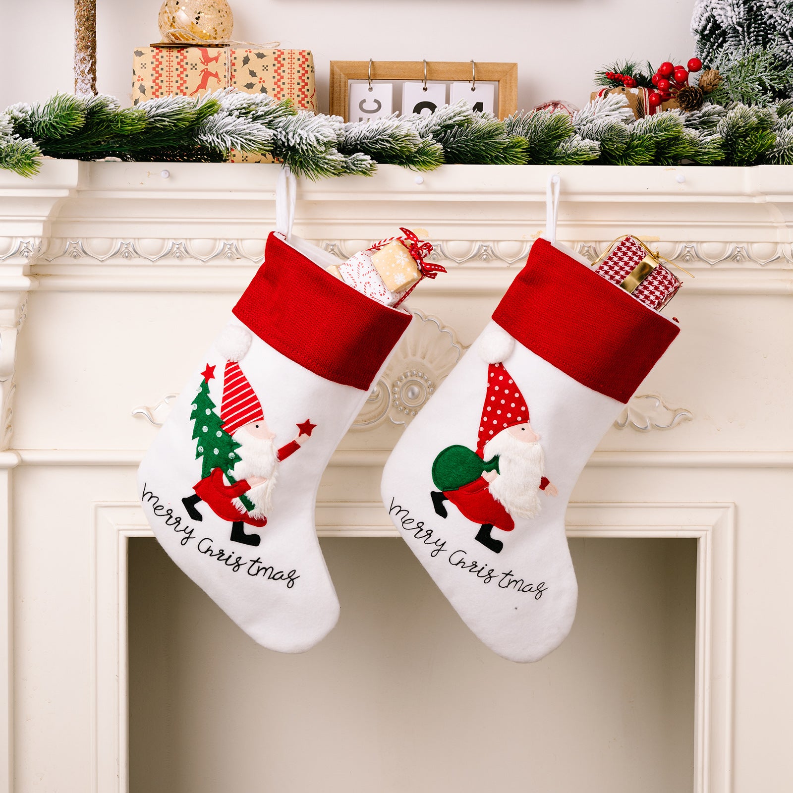 Santa Claus Christmas Socks Gift Bags