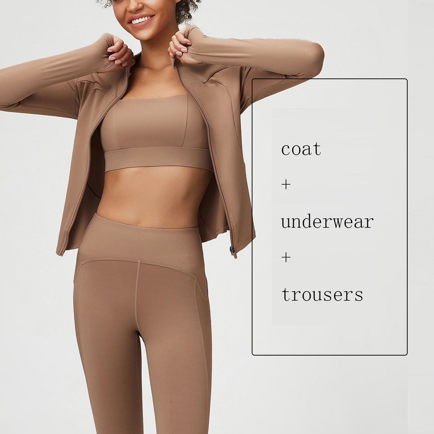 Women's Yoga Wear Suit – Nude Feel Three-Piece Sports & Fitness Set