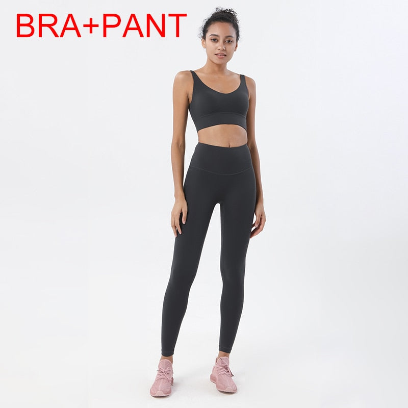 SOISOU 2-Piece Yoga Set with Crop Top & Leggings