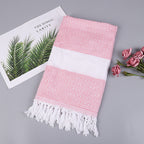Turkish Striped Fringe Beach Towel – Quick Dry - Classyfashion24.com