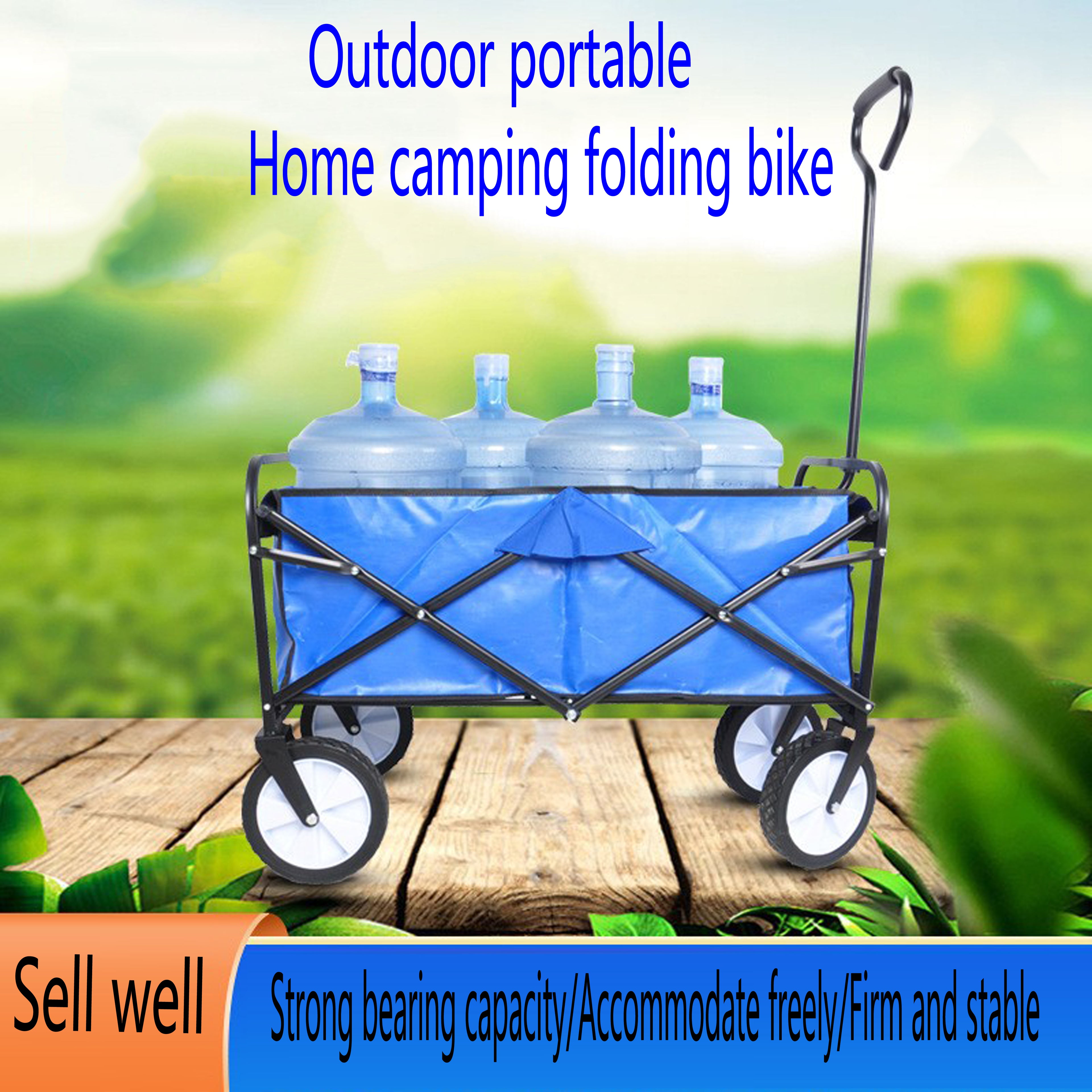 Heavy Duty Folding Utility Wagon – Collapsible All-Terrain Garden & Beach Cart