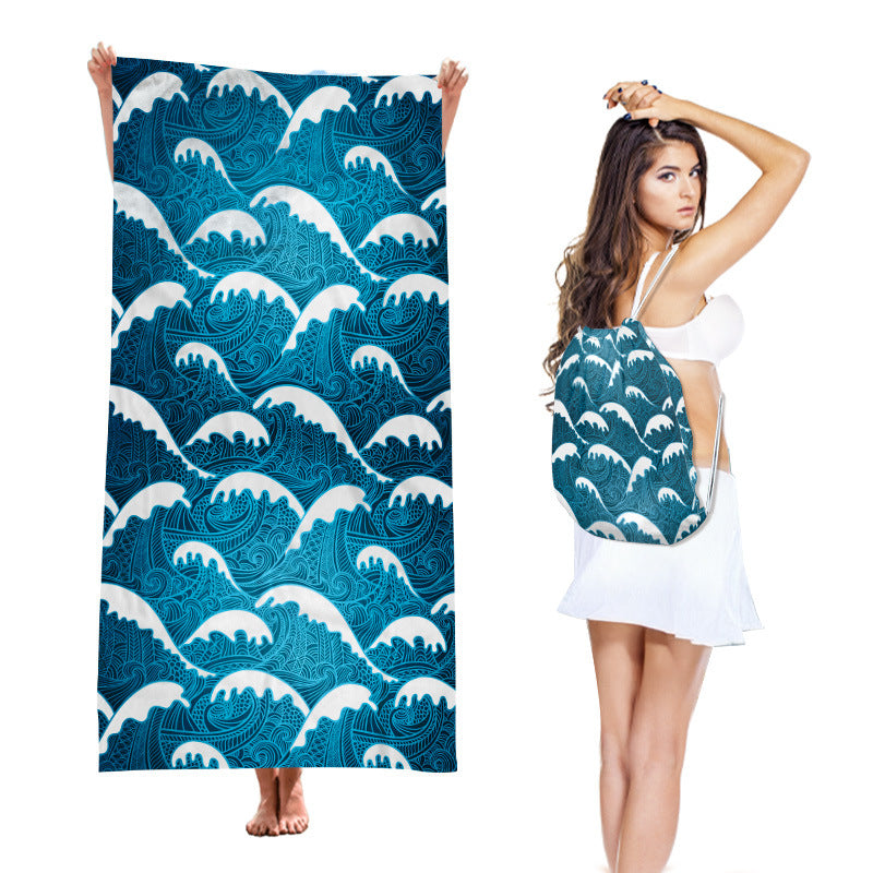 Two-in-One Beach Towel Backpack with Storage