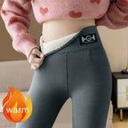 500G Extra Thick HG Standard Pocket Cashmere Leggings for Women, featuring a warm, soft interior and stylish design.