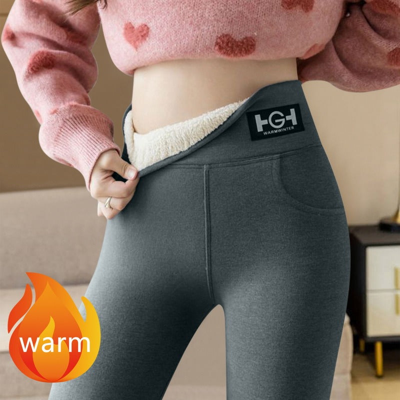 500G Extra Thick HG Standard Pocket Cashmere Leggings for Women, featuring a warm, soft interior and stylish design.