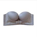 Oxygen Bra for Women by classyfashionz, a strapless, anti-slip, invisible gathering bra in a neutral tone.
