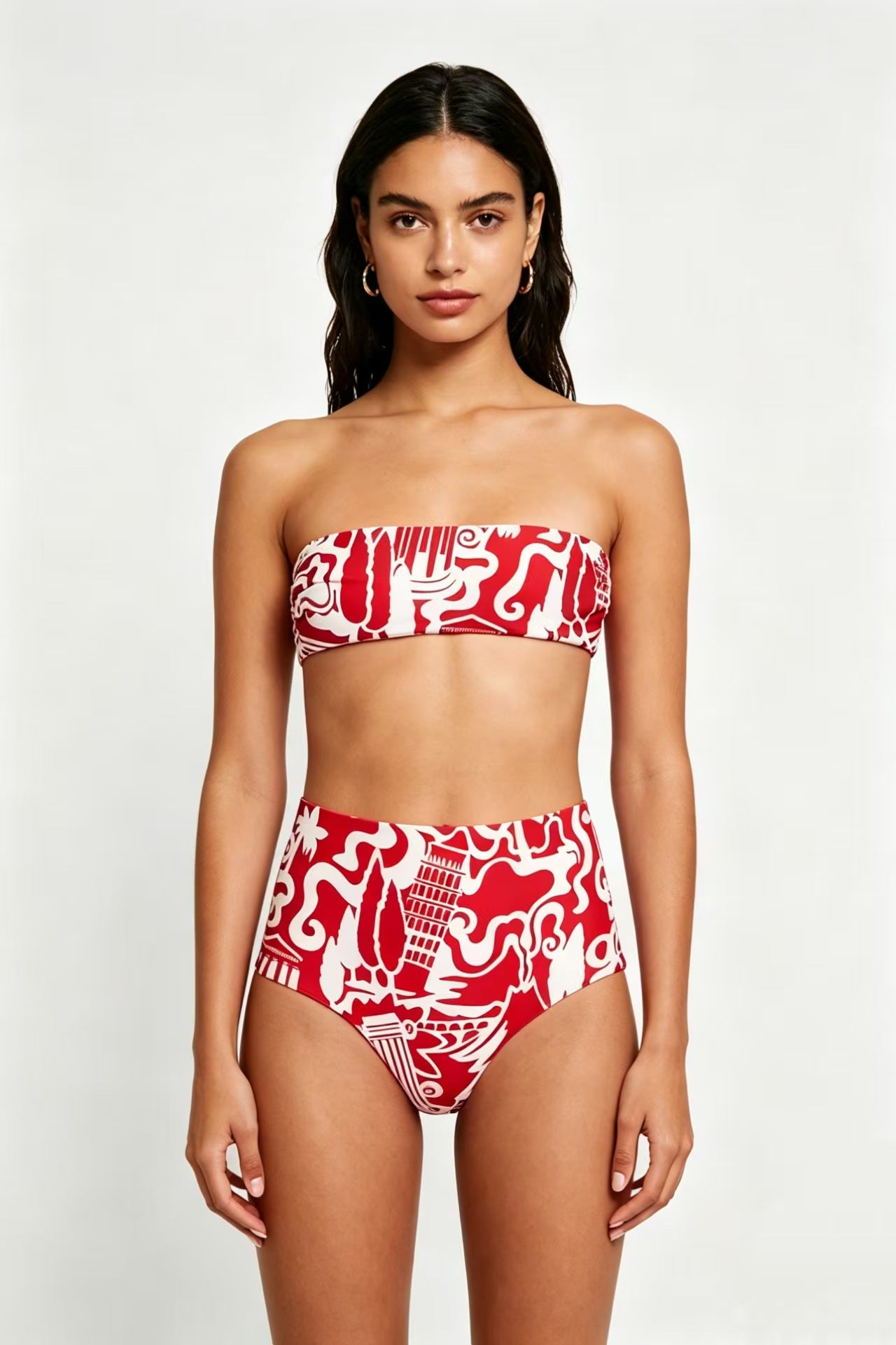 Separate Bikini Set Sexy Printed Multi-color Strapless Swimwear - Classyfashion24.com