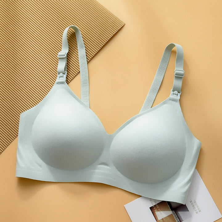 Ultimate Comfort for Moms-to-Be: Wire-Free Maternity Breastfeeding Bra in Luxurious Silk Nylon