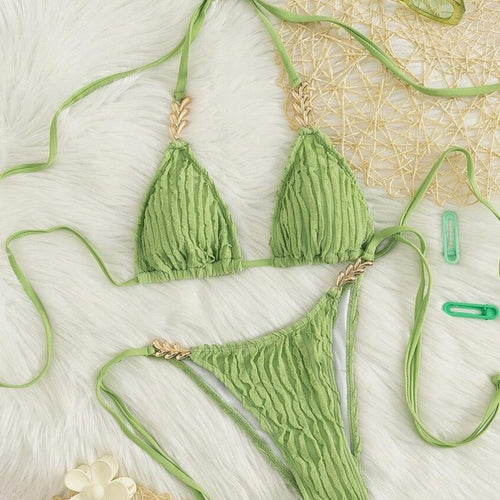 Swimwear  Female  Neckline Tie Sexy Two-Piece Three-Point Design - Classyfashion24.com
