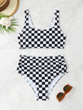 High waisted minimalist split swimsuit for women - Classyfashion24.com