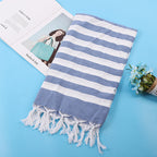 Turkish Striped Fringe Beach Towel – Quick Dry - Classyfashion24.com