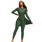 Women's two-piece swimsuit set with long sleeves - Classyfashion24.com