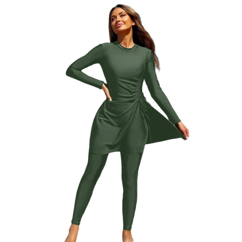 Women's two-piece swimsuit set with long sleeves - Classyfashion24.com