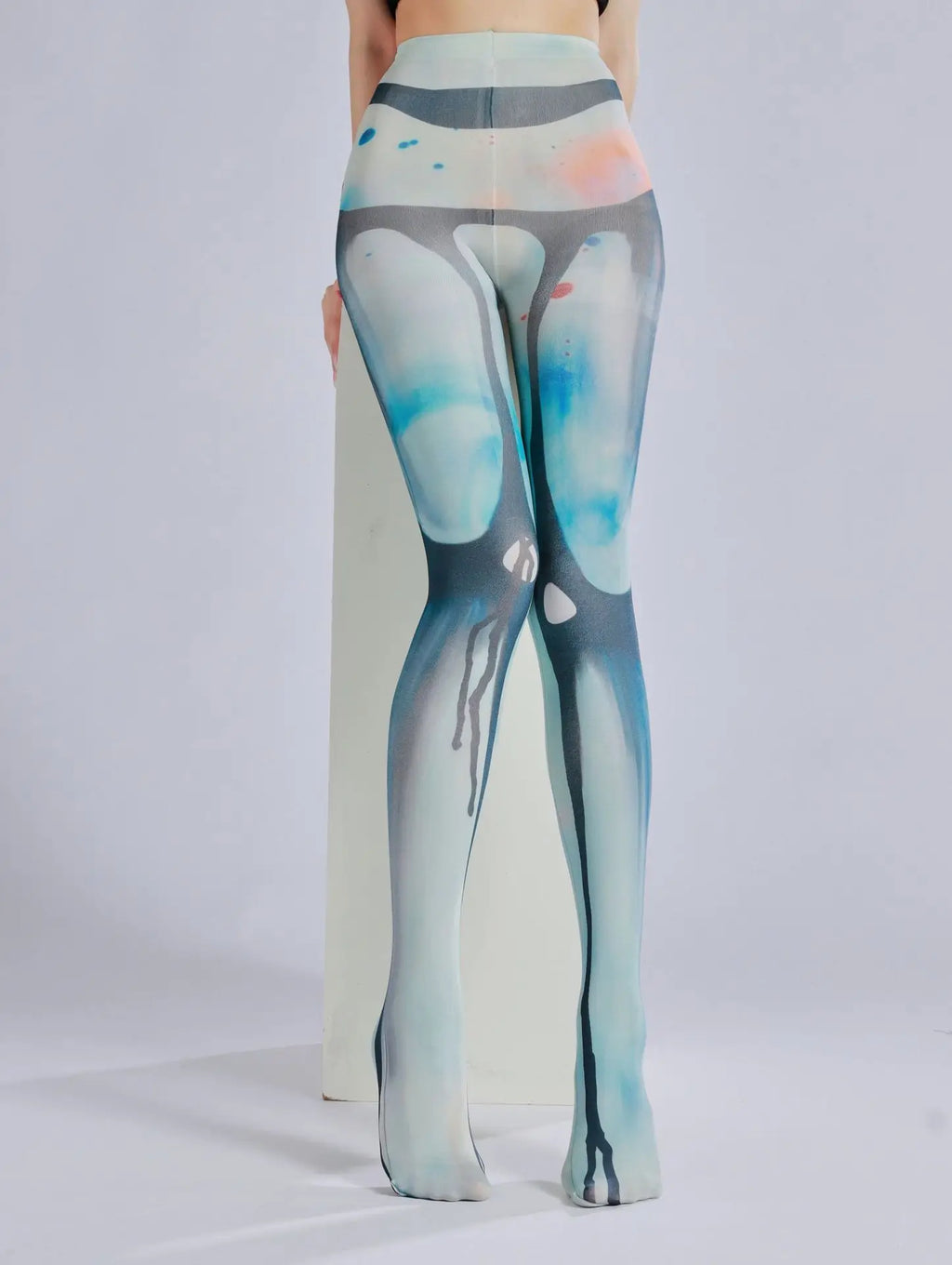 Dark Patterned Pantyhose – Personalized Ink Flow Velvet Stockings