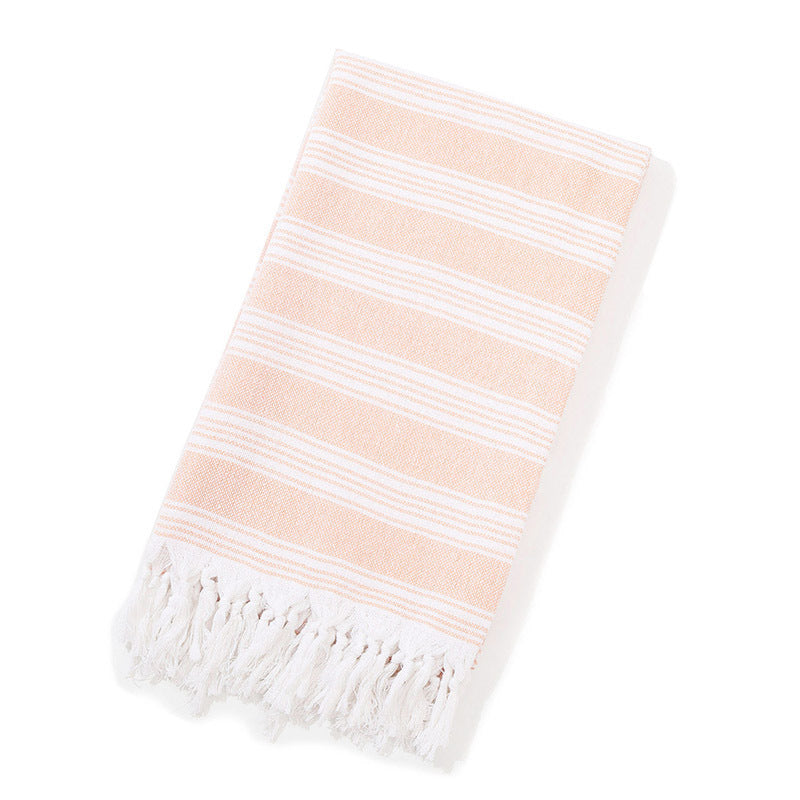 Turkish Striped Fringe Beach Towel – Quick Dry