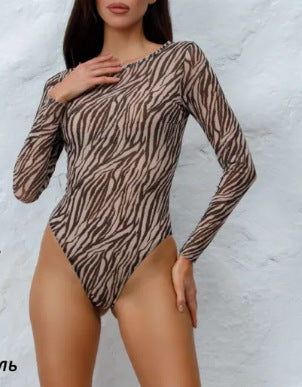 One-Piece Swimsuit Long Sleeve Sexy Fitted Women's Swimwear - Classyfashion24.com