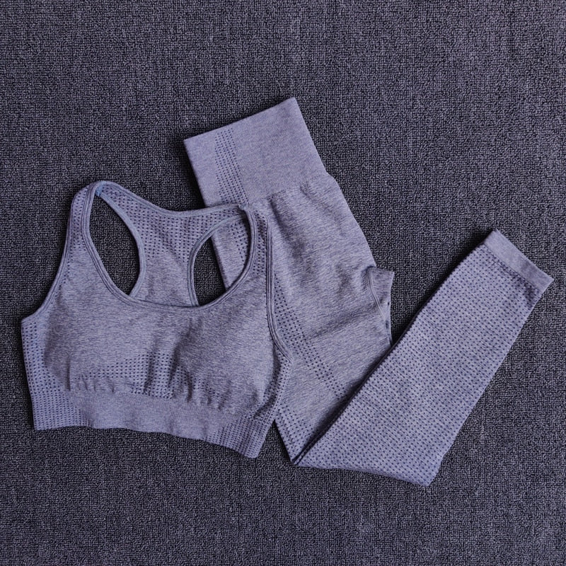 Seamless Yoga Set with Crop Top & Leggings