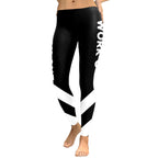 Striped Women Leggings – High Waist Black and White Patchwork Fitness Pants