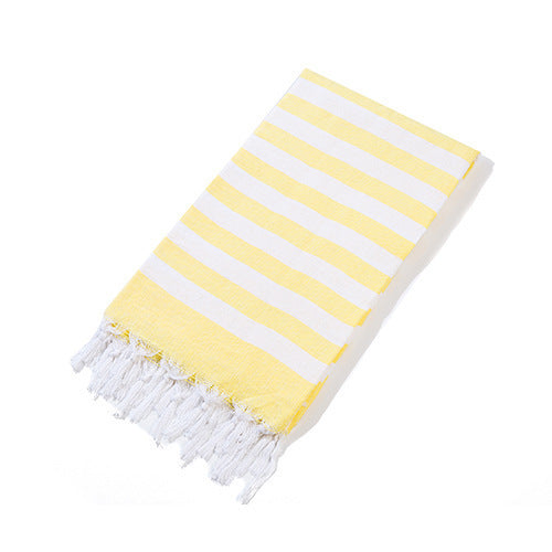 Turkish Striped Fringe Beach Towel – Quick Dry
