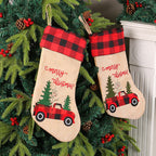 Checkered Christmas Socks Candy Gift Bags - Classyfashion24.com