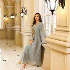 Muslim Middle Eastern Long Robe Women's Dubai Turkish Abaya Sequined Maxi Dress - Classyfashion24.com