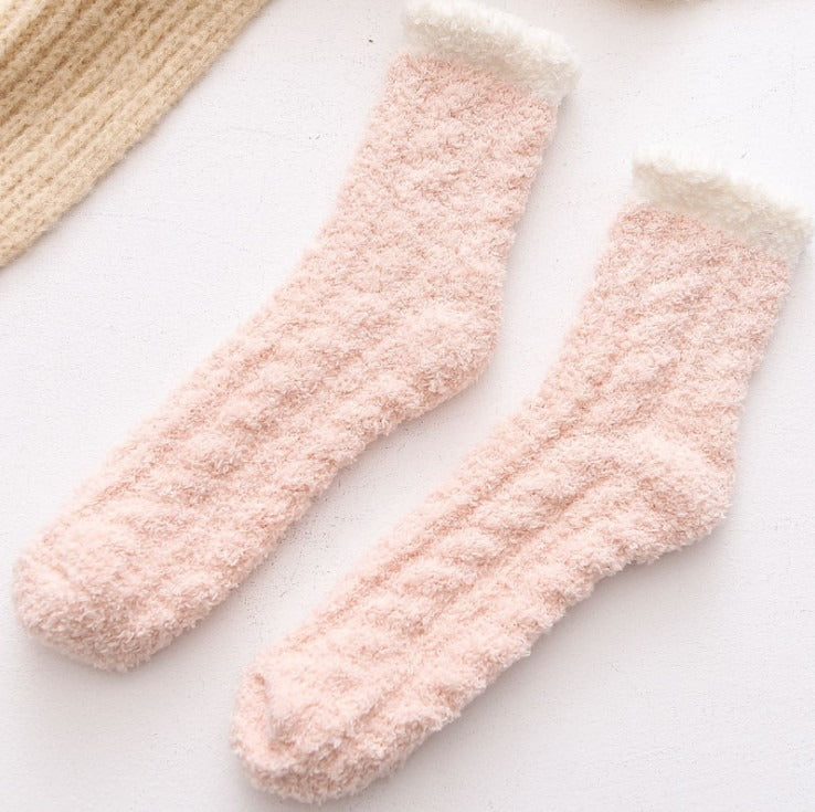 Coral Plush Kids Winter Floor Socks