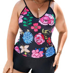 Two-Piece Swimwear Floral Printed Plus Size Swimwear - Classyfashion24.com