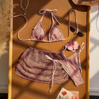 Mesh Three-Piece Bikini Swimwear Set Sexy Bathing Suit for Women - Classyfashion24.com