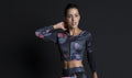 Printed 2-Piece Yoga Set with Zipper Top
