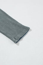 Dark Grey Vintage Wash Ribbed Leggings - Classyfashion24.com